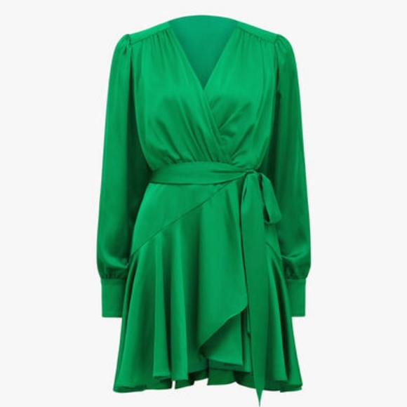 EVER NEW MATILDA SATIN MINI DRESS -SIZE 2- ENERGETIC JADE NWT - Picture 7 of 10